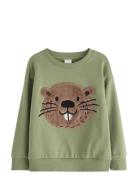 Lindex Sweatshirt Med Applikation Grön