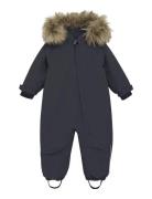 En Fant Baby Snowsuit W. Fake Fur Grå
