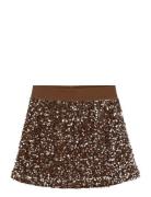 Minymo Skirt W. Sequins Brun