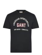 GANT Printed Graphic Ss T-Shirt Svart