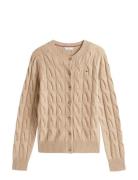 Tommy Hilfiger Soft Wool Cable C-Nk Ls Cardigan Beige