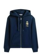 Tommy Hilfiger Gold Crest Terry Zip Through Marinblå