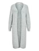 Object Objmilu Ls Lo Long Knit Cardigan Noos Grå