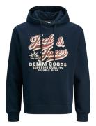 Jack & J S Jjelogo Sweat Hood 2 Col 25/26 Noos Marinblå