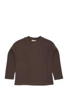 Copenhagen Colors Modal Rib Ls Blouse W. Drop Shoulder Brun