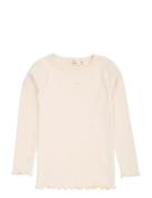 Copenhagen Colors Modal Rib Ls Tee W. Heart Hole Pattern Rosa