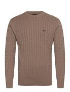 Lexington Clothing Cotton Cable Knitted Sweater Beige