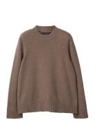 Lexington Clothing Cashmere Blend Shoulder Padded Knitted Sweater Brun