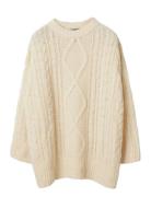 Lexington Clothing Chunky Cable Knit Sweater Kräm