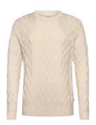 Lindbergh Cable O-Neck Knit Kräm