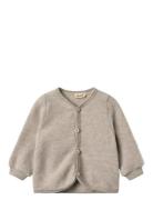 Wheat Wool Fleece Cardigan Kari Grå
