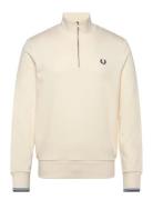 Fred Perry Half Zip Sweatshirt Kräm