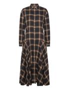 Polo Ralph Lauren Plaid Twill Paneled Shirtdress Brun