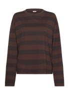 Monki Long-Sleeved Cotton T-Shirt Brun