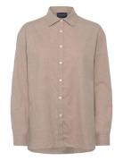 Lexington Clothing Casual Cotton Flannel Solid Shirt Beige
