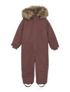 En Fant Snowsuit W. Fake Fur Lila