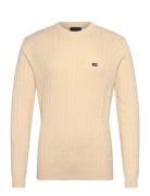 Lexington Clothing Cotton Cable Knitted Sweater Kräm
