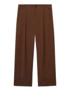 Mango Straight-Fit Pleated Trousers Brun