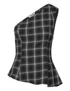 Weekday Asymmetric -Shoulder Fitted Top Svart