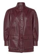 Bardot Clements Vegan Leather Jacket Burgundy