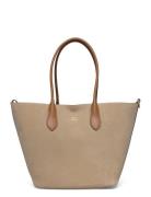 Polo Ralph Lauren Calfskin Suede Medium Bellport Tote Beige