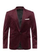 Lindbergh Velvet Blazer Burgundy