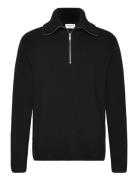 Lindbergh Half Zip Rib Knit W?. Over D Col Svart