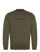 Fred Perry Embroidered Sweatshirt Khaki Green