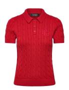 Lauren Ralph Lauren Gassed Cotton-Sweater Röd