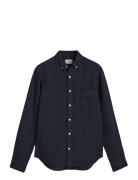 GANT Reg Gmnt Dyed Linen Shirt Marinblå