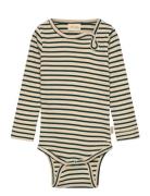 Petit Piao Body L/S Modal Striped Kräm