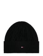 Tommy Hilfiger Th Flag Cable Knit Beanie Svart