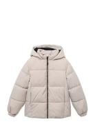 Mango Hood Puffer Coat Kräm