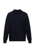 Mango 100% Merino Wool Roll Neck Jumper Marinblå
