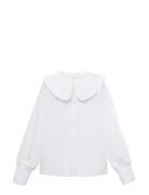 Mango Double Baby-Collar Shirt Vit