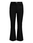 Object Objbelle Mw 7/8 Coated Flared Pants Div Svart