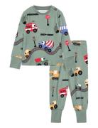 Geggamoja Bamboo Two Piece Pyjamas Christmas Doddi Grön