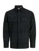 Jack & J S Jprrayle Melange Check L/S Overshirt Sn Svart