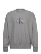 Calvin Klein Jeans Ls Premium Terry Monologo Cn Swt Grå