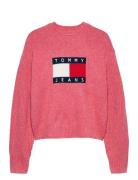 Tommy Jeans Tjw Melange Flag Sweater Rib Ext Rosa