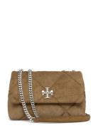 Tory Burch Kira Diamond Quilt Suede Small Convertible Shoulder Bag Bru...