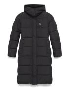 Calvin Klein Jeans Monologo Non Down Long Puffer Svart