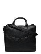 Zadig & Voltaire Angel Tote Wings Cow Burnish Svart