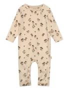 Petit Piao Jumpsuit L/S Printed Kräm