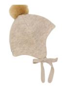 Huttelihut Bonnet Wool Alpaca Pompom Beige