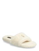 Polo Ralph Lauren Faux-Shearling Open-Toe Slipper Kräm
