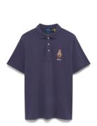 Polo Ralph Lauren Custom Slim Polo Bear Mesh Polo Shirt Marinblå
