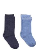Mango 2 Pack Ribbed Socks Blå