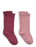 Mango 2 Pack Ribbed Socks Burgundy