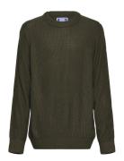 Jack & J S Jjroy Knit Crew Neck Aw25 Jnr Khaki Green